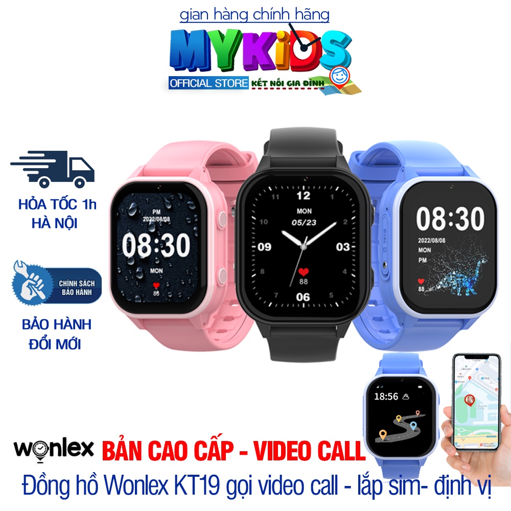 Đồng Hồ Định Vị Trẻ Em WONLEX  MYKID KT19 PRO  Video Call, Dung Lượng Pin 900mAh, Chống Nước - CÓ RUNG - CHÍNH HÃNG | BigBuy360 - bigbuy360.vn