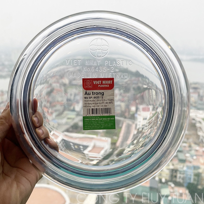 Âu phíp tròn trong suốt có nắp đậy Việt Nhật - Tô cơm, bát đựng canh,âu phíp màu trắng sứ