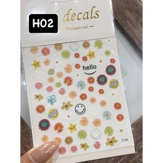 Sticker hoa trang trí nail