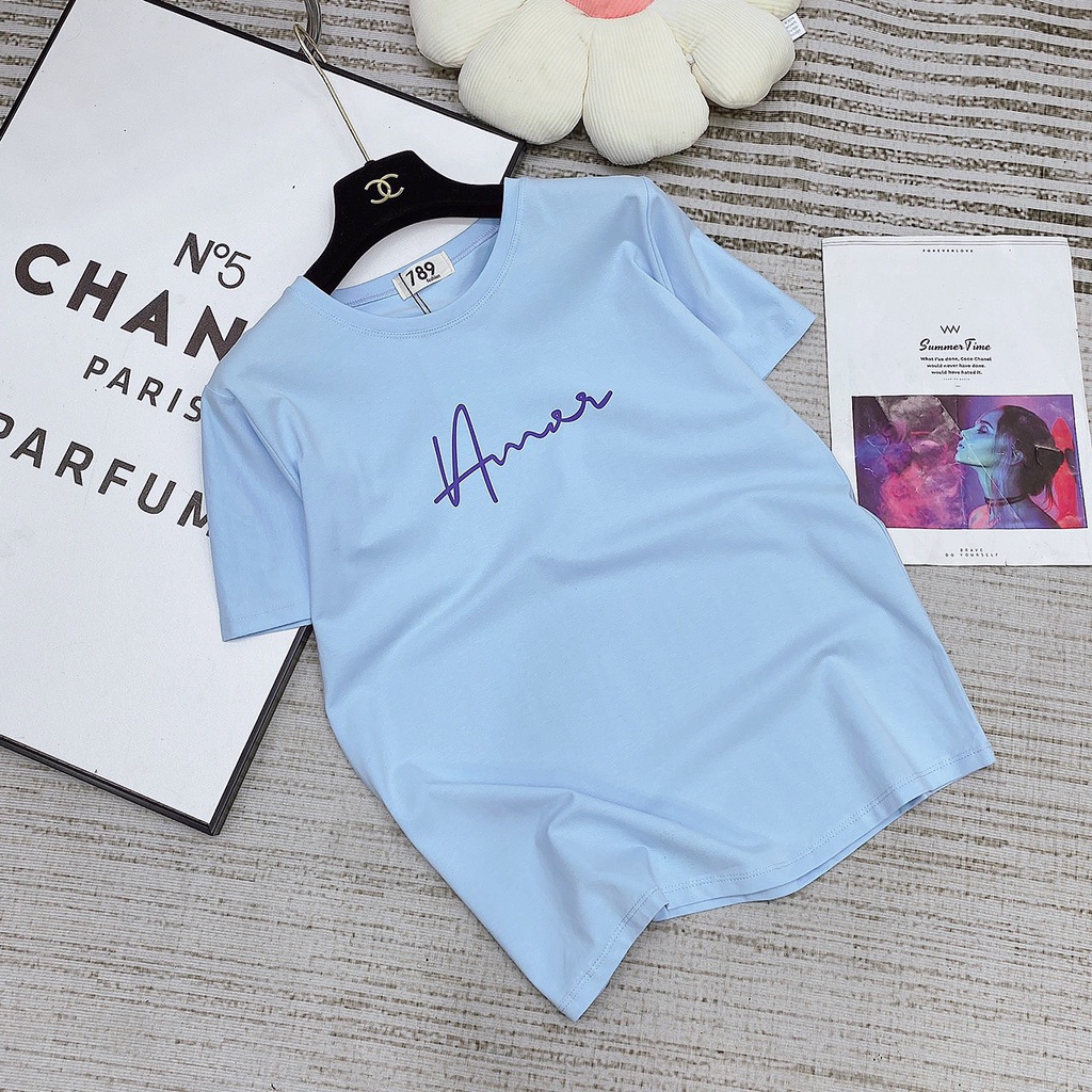 Áo thun thái nữ from vừa cổ tròn chất thun cotton thái AMOR YOHOMI mã AT002 dưới 60kg