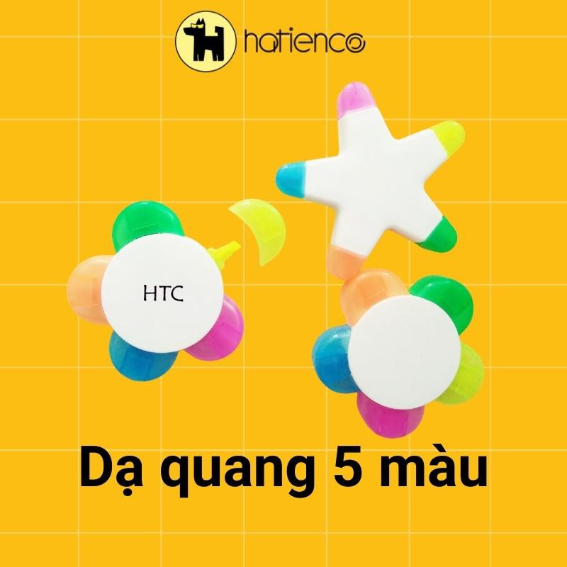 Bút highlight, bút dạ quang 5 màu hình ngôi sao, bông hoa 5 cánh