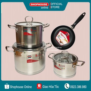 Bộ nồi chảo từ Inox 5 đáy Sunhouse SH784