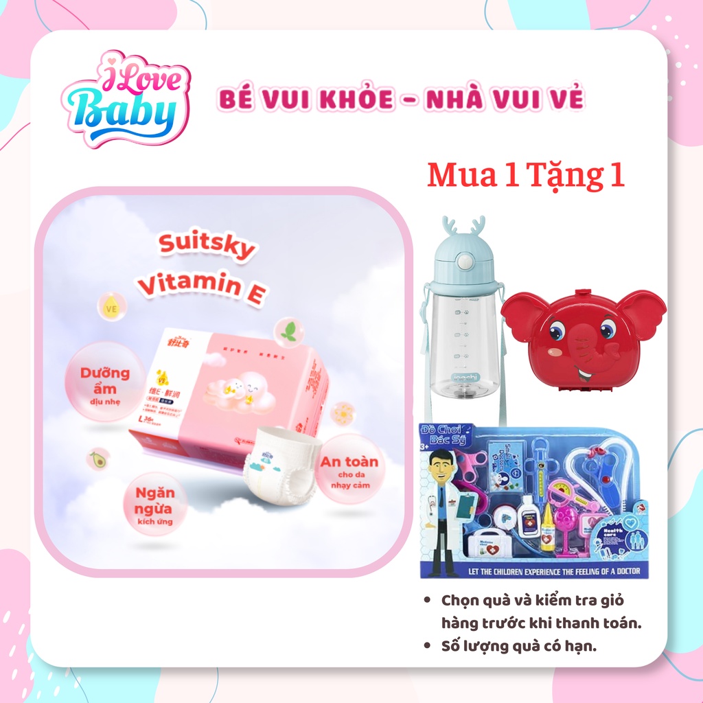 Tã/Bỉm Quần Cao Cấp Suitsky Có Chứa Vitamin E  Mềm Mỏng Siêu Thoáng Khí, Thấm Hút Cực Nhanh