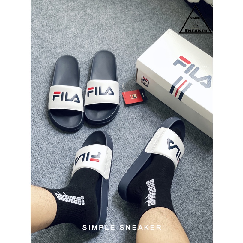 Dép Fila Chính Hãng 🔴SIMPLE SNEAKER🔴 Fila Drifter Black Slide Dép Quai Ngang Fila Thời Trang Nam Nữ Chuẩn Auth