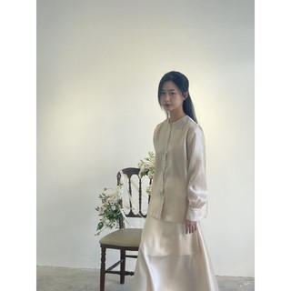 Áo sơ mi cổ tàu chất liệu tơ organza trong suốt