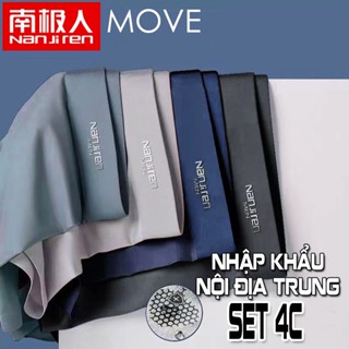 Quần lót nam MOVE NANJIREN set 4 cái vải thun lạnh co giãn siêu mỏng, kháng khuẩn thấm hút cực tốt