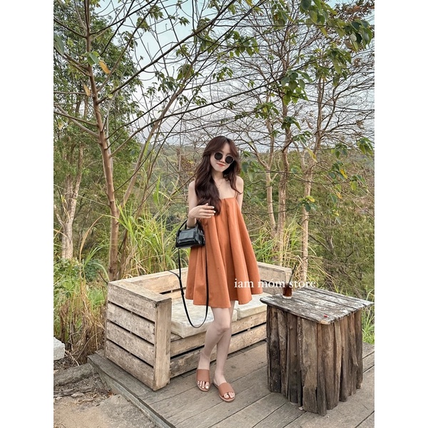 Luna Dress _ Váy dây babydoll linen 2 lớp  - 3 màu