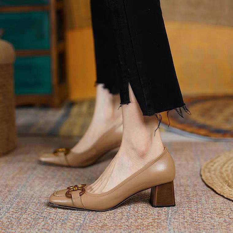 Giày Cao Gót Mũi Vuông Thời Trang Dành Cho Nữ / Size 34-39