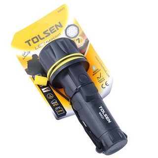 Đèn pin cán bọc nhựa 7 led dùng pin tolsen