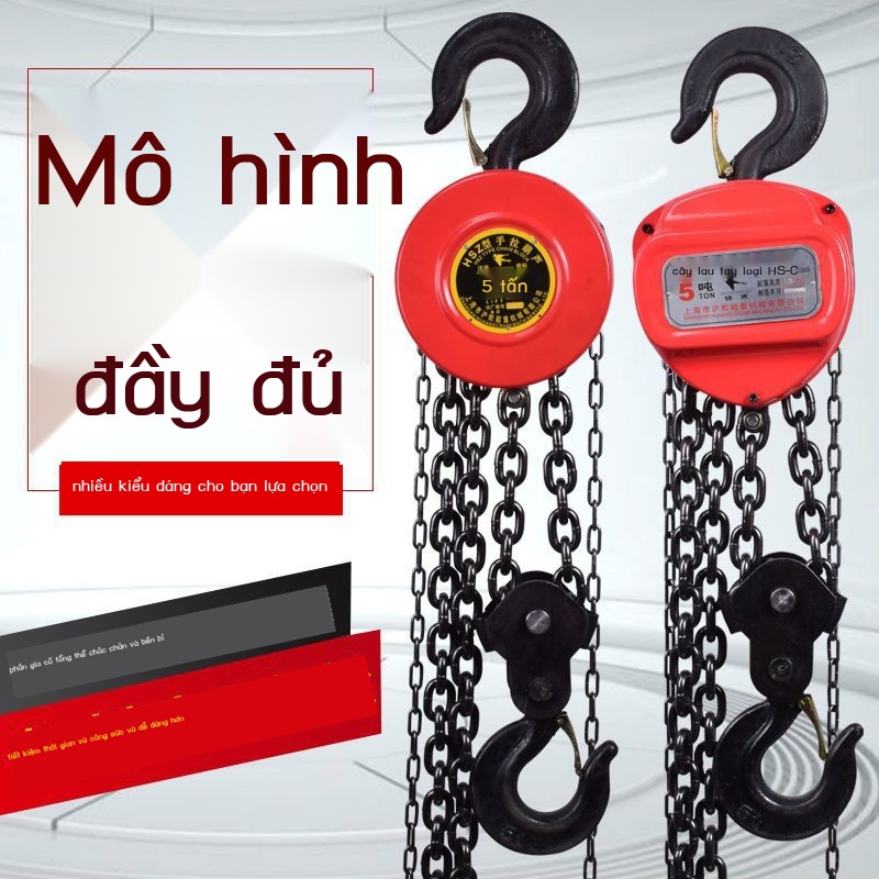 Pa lăng xích lắc tay tròn 1 tấn 2 3 5t cẩu trục tam giác nâng hạ nhỏ bằng