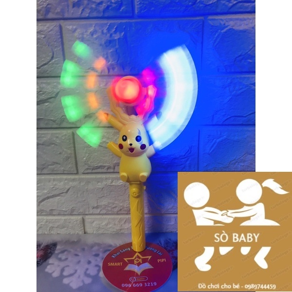 Đồ chơi chong chóng Pikachu, đồ chơi phát sáng cho bé trai, chong chóng Pikachu phát nhạc