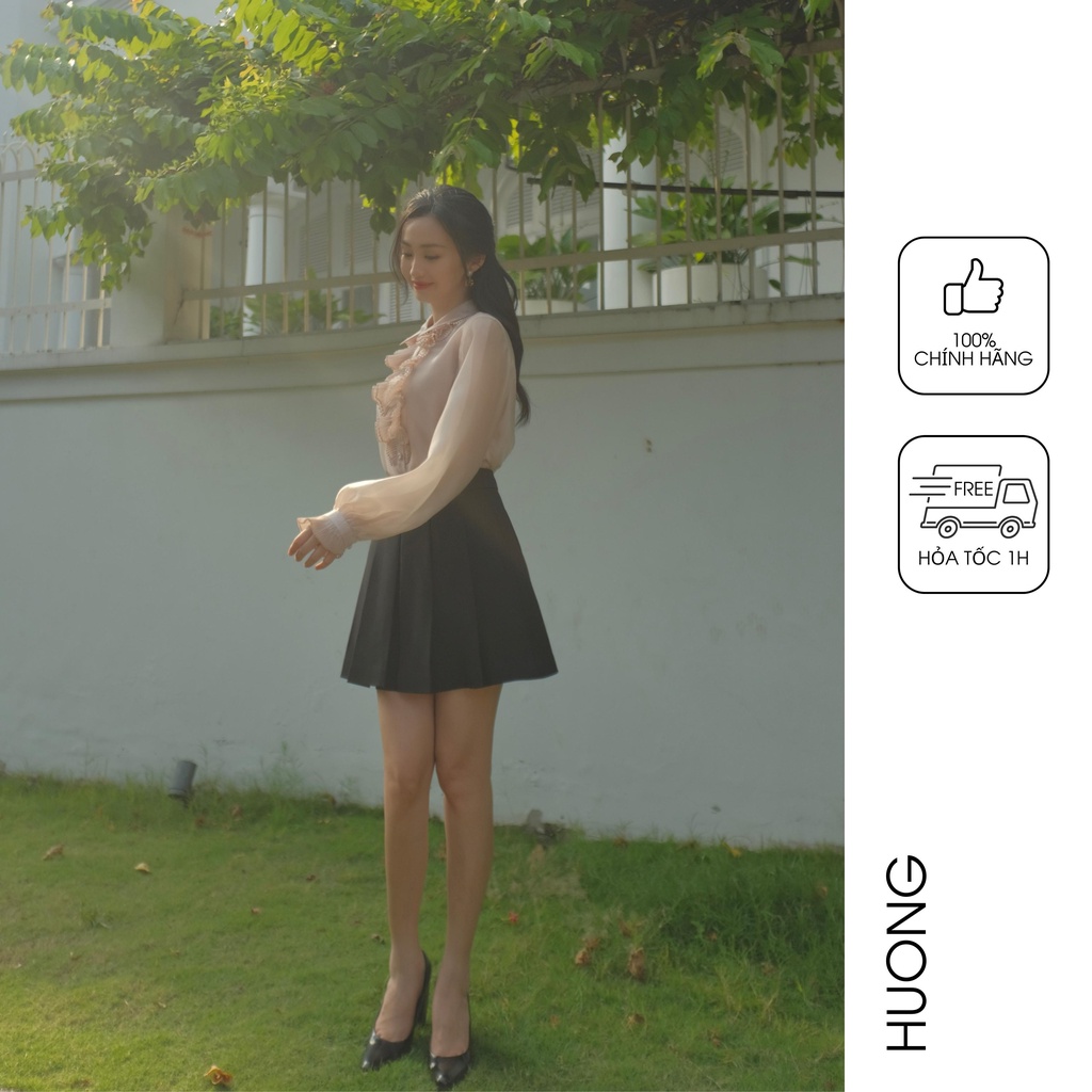 Chân váy chữ A xếp ly HUONG BOUTIQUE HBZ450
