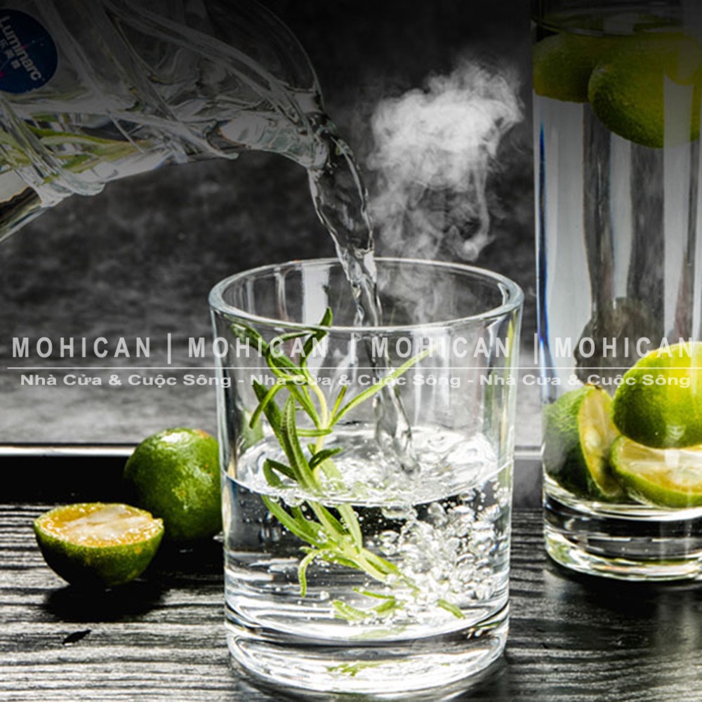 Ly thủy tinh uống trà đá trụ tròn 220ml, cốc thủy tinh Deli nhỏ uống cafe phin đẹp, dầy, sáng bóng MOHICAN DELG-73085