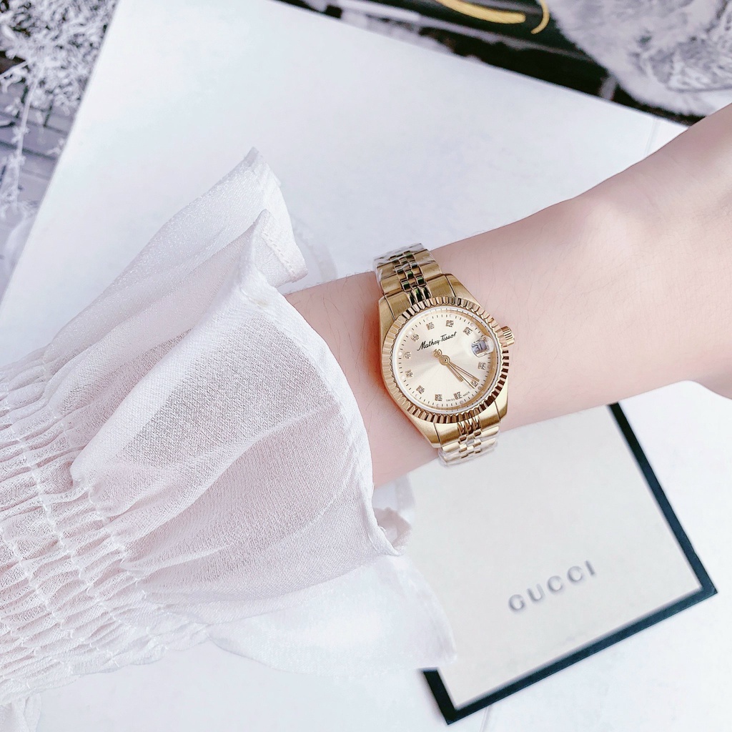 Đồng hồ nữ dây thép Mathey Tissot Crystal D710PDI