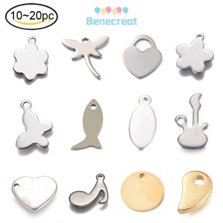 10/ 20 Mặt charm trơn BENECREAT bằng thép không gỉ 304 màu vàng