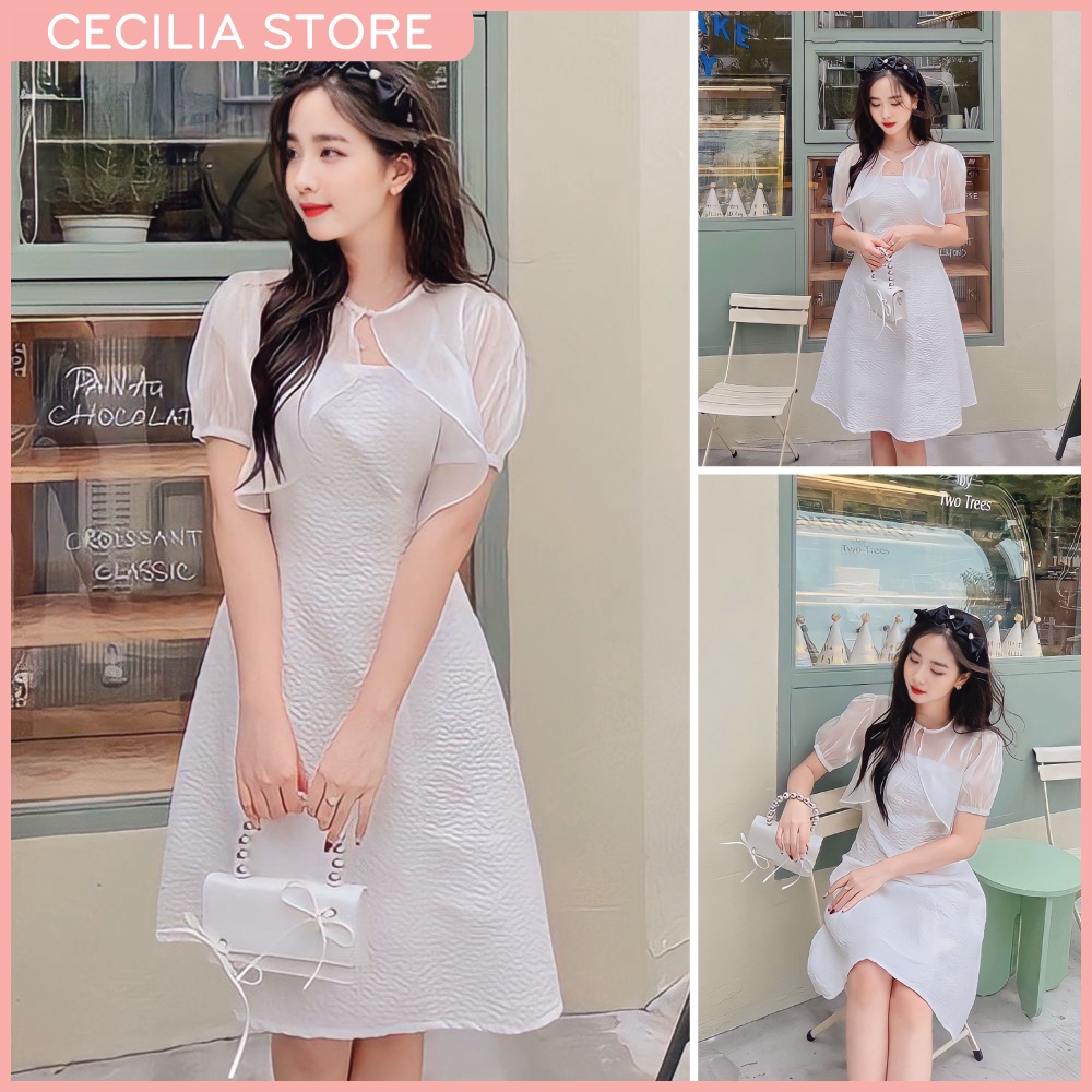 Váy babydoll, váy chụp kỷ yếu, đầm dự tiệc chất voăn tơ Hàn Quốc