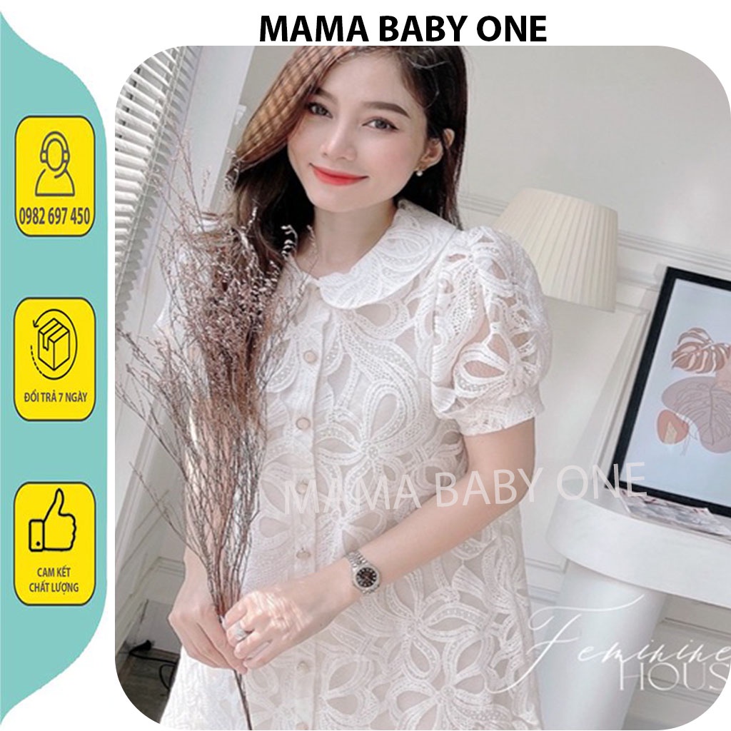 ĐẦM BẦU DỰ TIỆC-ĐẦM BẦU CÔNG SỞ THIẾT KẾ BABYDOLL REN TRẮNG CỔ SEN CỰC XINH VÁY BẦU GIÁ RẺ CHO MẸ