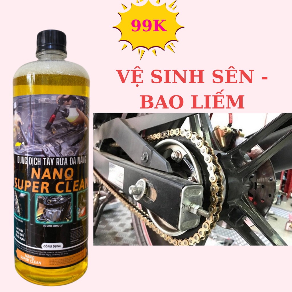 Nano Super Clean 1L - Dung Dịch Rửa Sên Siêu Sạch Chuyên Sên Không Phố