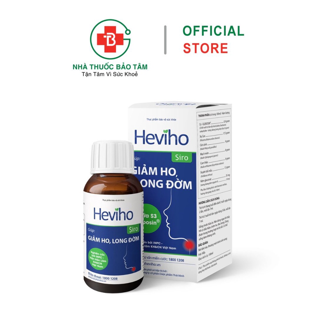 Heviho - Hỗ trợ giảm ho từ thảo dược - Viên uống và siro ho