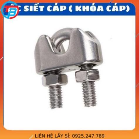 Ốc siết cáp INOX 304 - khóa cáp - cóc kẹp cáp - size 2mm, 4mm, 5mm, 6mm, 8mm, 10mm - Cáp Thép Thái Bình