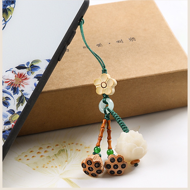 Móc treo chìa khóa, móc treo ô tô hình hoa sen, nhụy sen