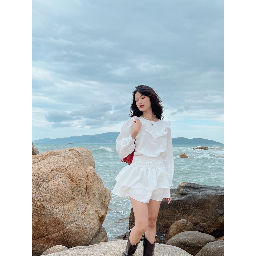 Set áo kèm chân váy vải thô gân Wepretty Clothes