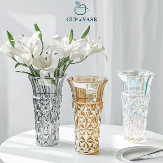 Bình Cắm Hoa Thủy Tinh Màu CUP & VASE Cổ Điển Sang Trọng G126