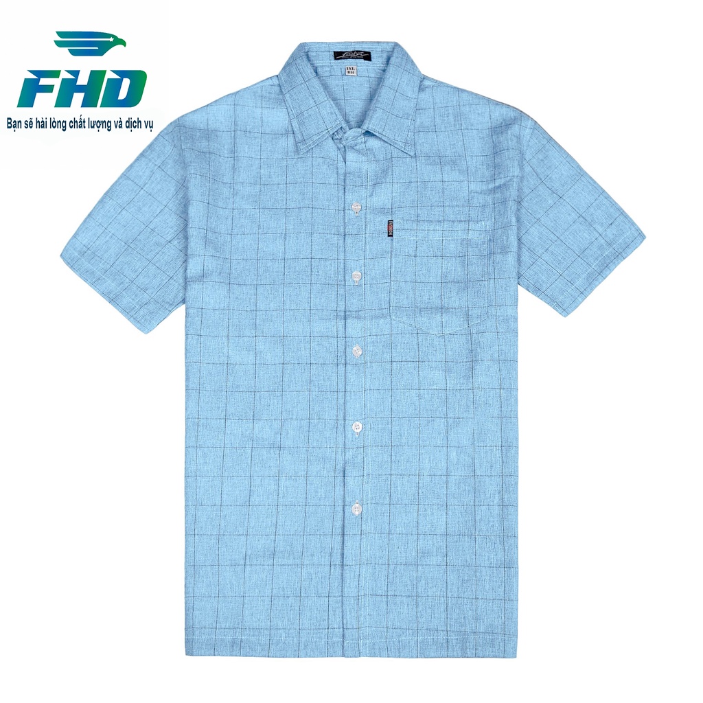 Áo đũi sơ mi nam trung niên họa tiết kẻ sọc caro chất vải thoáng mát thấm hút mồ hôi màu sắc tươi trẻ FHDA024_1