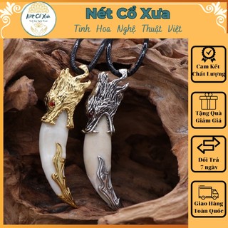 Dây chuyền nanh sói bọc bạc cực đẹp, phong cách top 1 shoppe