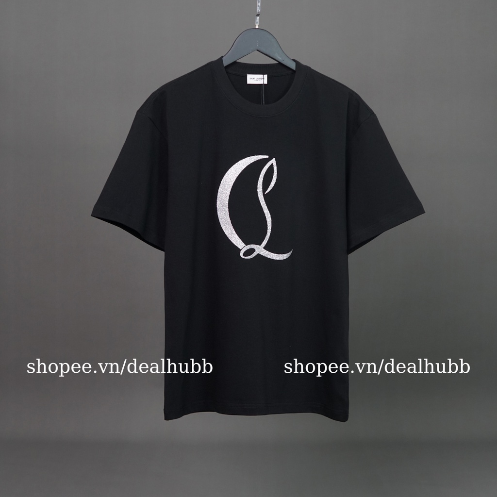 Áo louboutin chữ kim tuyến nam nữ phong cách luxury and casual Áo thun louboutin nam nữ form rộng vải cotton organic