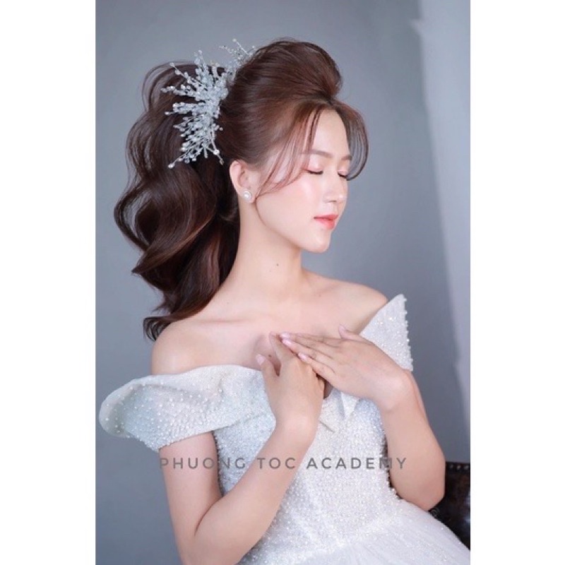 Cài tóc cô dâu đá pha Lê cao cấp TV12