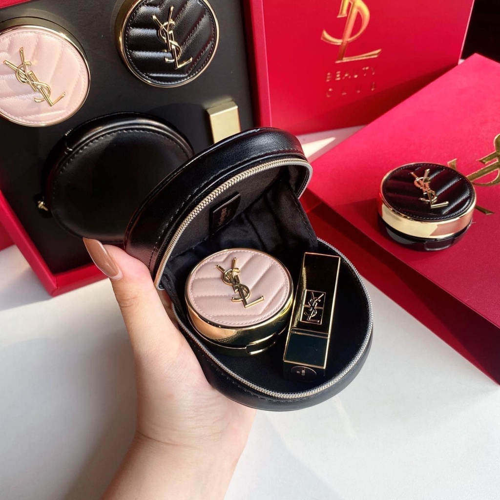Gift Set YSL Set cushion + son YSL - Set trang điểm YSL - 4 món