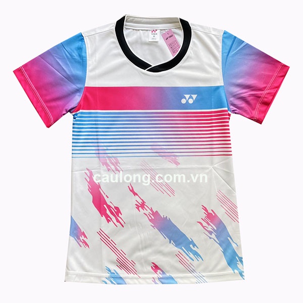 Áo Cầu Lông Nam Nữ Cổ Tròn Yonex 6686 Trắng Hồng
