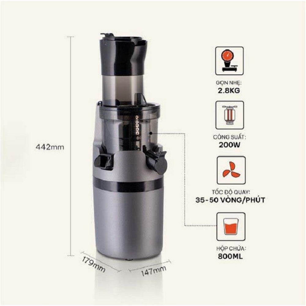 Máy Ép Chậm Kaisa Villa KV-ME28, Máy Ép Nguyên Quả, Máy Làm Sữa Đậu Nành, Làm Kem Đa Năng