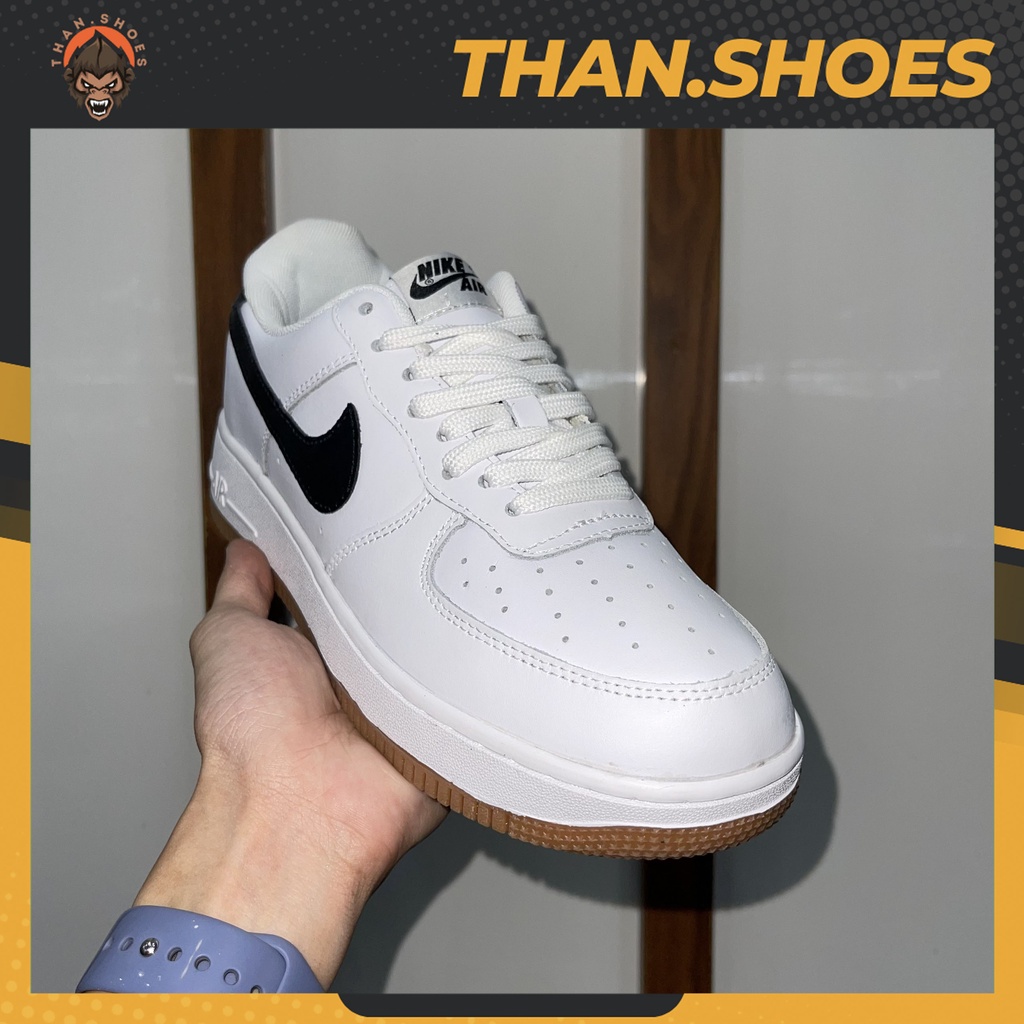 Giày Air Force 1 Low Obsidian Gum, AF1 Trắng Móc Đen Đế Nâu - Than.Shoes