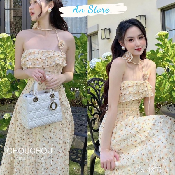 Đầm Hoa Dáng Dài, Váy 2 Dây Mùa Hè Trẻ Trung, Đi Biển, Dạo Phố, Phom Dưới 52kg, Váy 2 Lớp, Đẹp