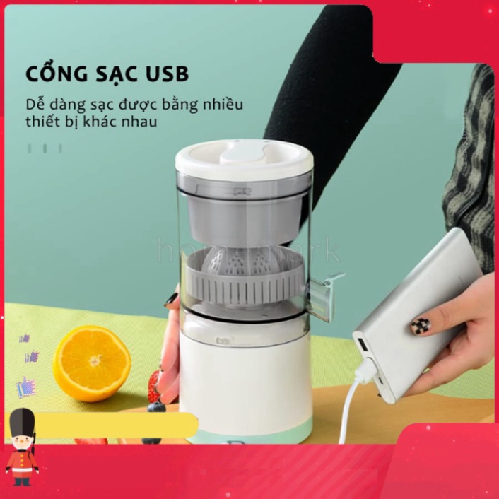 Máy Vắt Cam Đa Năng, Máy Ép Cam Tự Động, Máy Ép Hoa Quả Không Dây Sử Dụng Sạc USB Tiện Lợi [tieumanthau.vn]