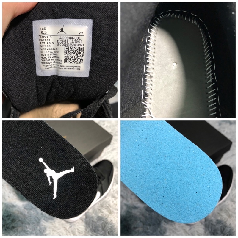 Giày thể thao nam nữ Jordan 1 Low Black White hàng 1:1 chuẩn