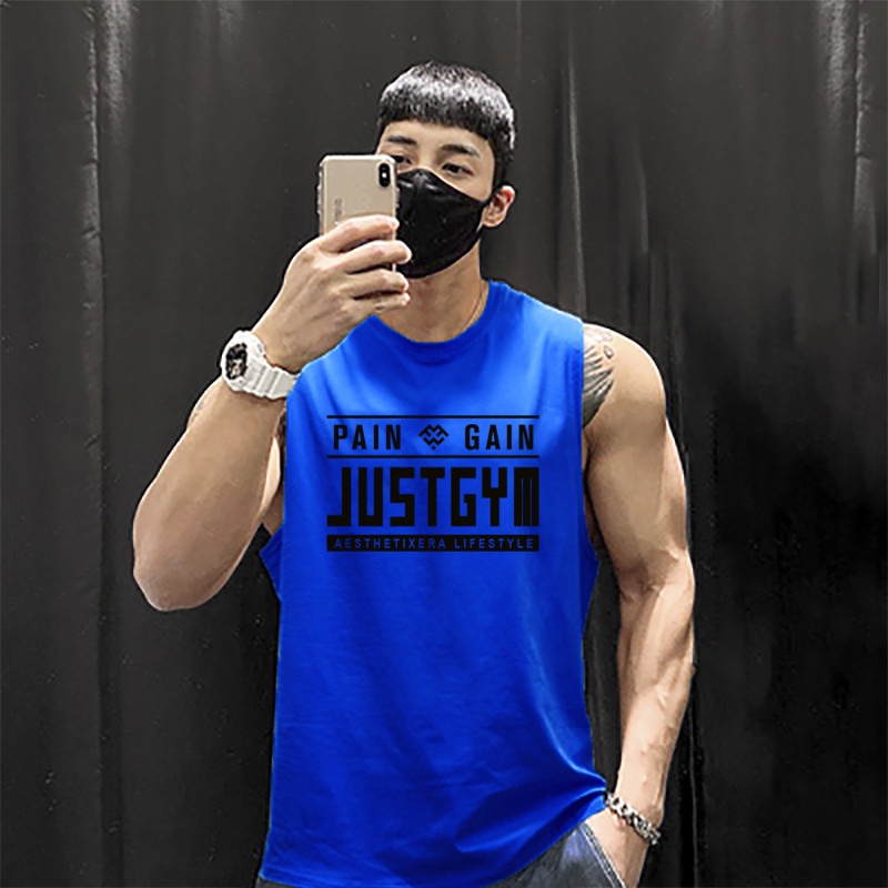 Áo thun ba lỗ tanktop nam tập gym In hình 𝐏𝐀𝐈𝐍 𝐆𝐀𝐈𝐍 vải cotton thoáng mát hút mồ hôi nhiều màu đủ size
