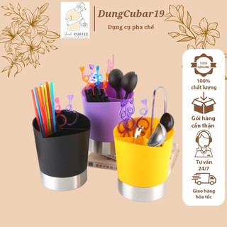 Khay để ống hút tròn nhựa đủ màu - khay đựng dụng cụ bar tròn nhựa - dụng cụ pha chế
