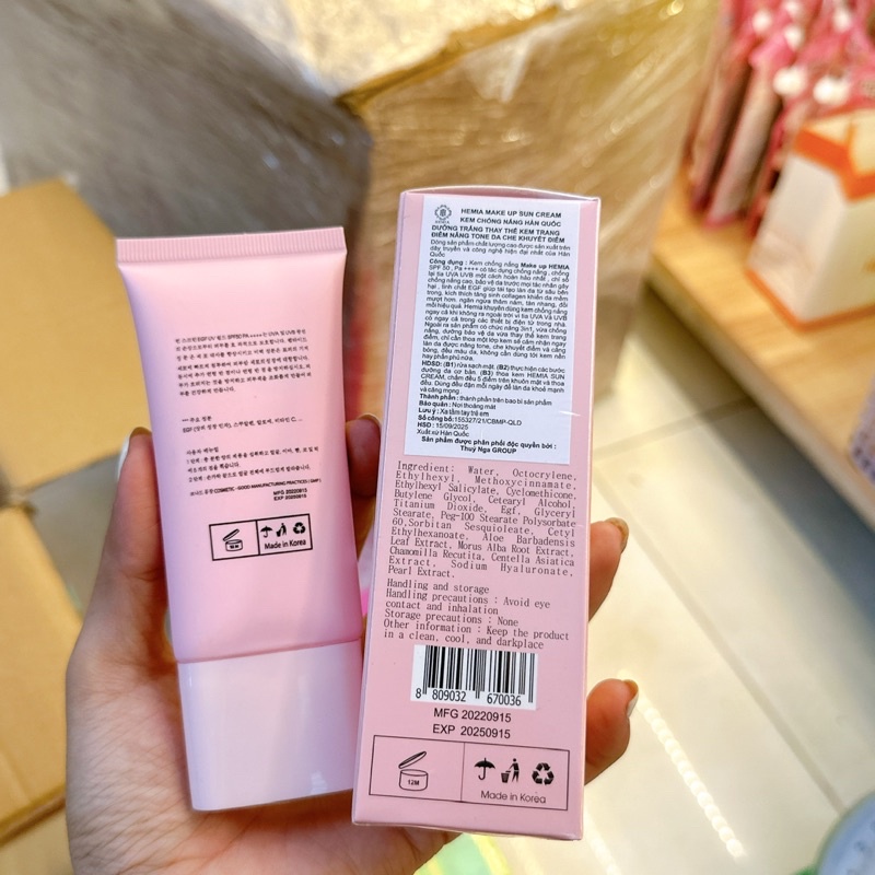 Kem chống nắng Hemia dành cho mặt Hemia MaKe Up Sun Cream