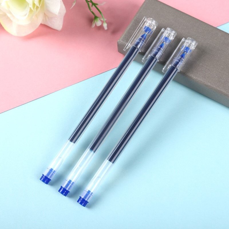 Bút gel đen xanh đỏ ngòi 0.5mm viết trơn mực đều - Bút bi nước mực khô nhanh - Bút mực gel văn phòng phẩm Hikoma
