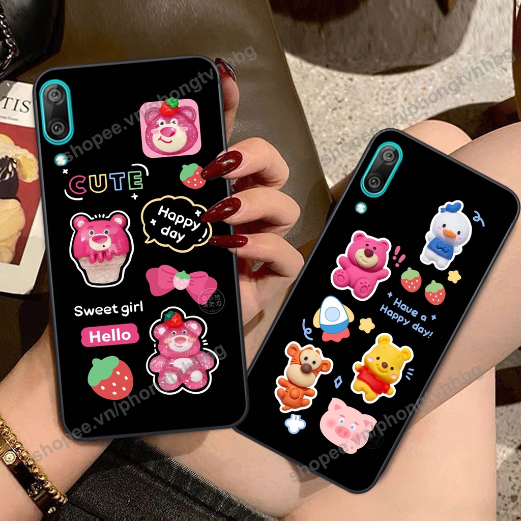 Ốp lưng Huawei Y7 Pro 2019 GẤU DÂU chi bi hoạt hình cute siêu rẻ