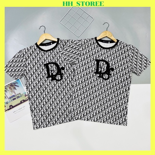 Áo thun cổ tròn nam phối logo hoạ tiết chữ cao cấp phong cách trẻ trung sang trọng mẫu mới chuẩn shop