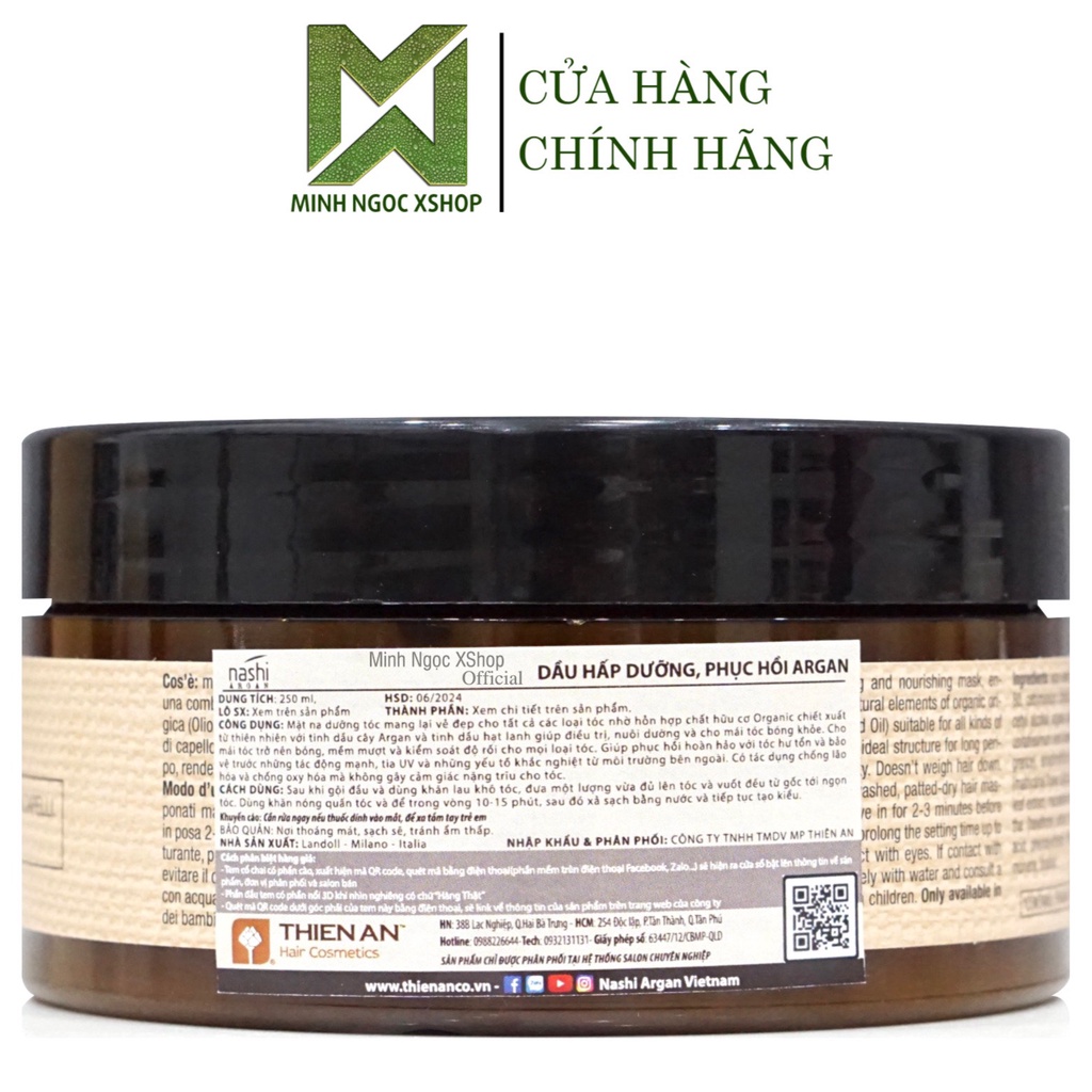 Dầu hấp phục hồi tái tạo cấu trúc tóc Nashi Argan Deep Infusion 250ML