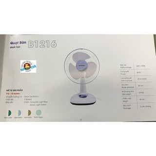 Quạt Senko - B3 bàn (B1216) (Màu ngẫu nhiên)
