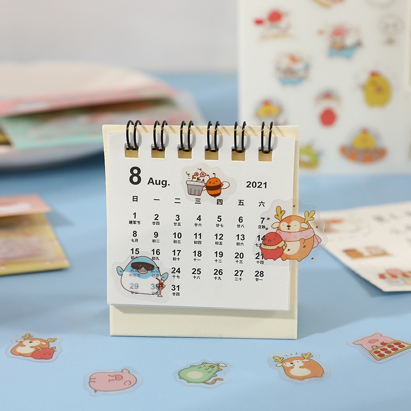 Bộ 80 Sticker Molang Đáng Yêu Chống Nước Trang Trí Laptop, Sách Vở Học Tập