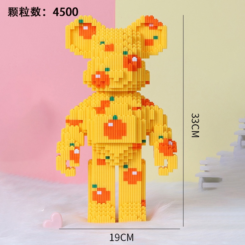 Lego xếp hình Gấu Bearbrick DUZ nano 3D size 30->35 +kèm búa