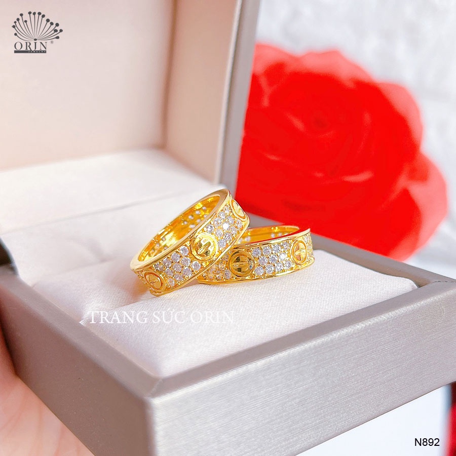 Nhẫn cặp nam nữ đính đá thiết kế cao cấp Orin N892