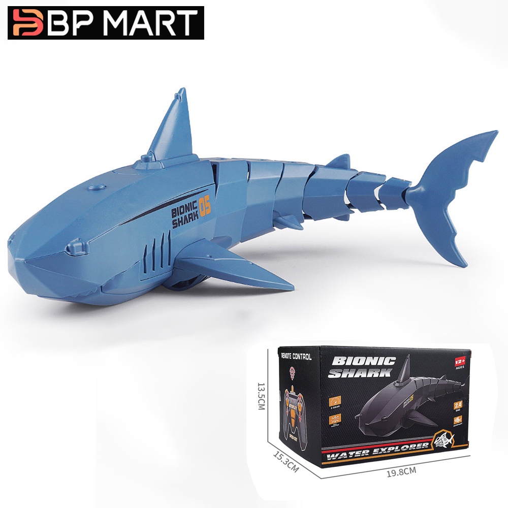 BP MART Đồ chơi cá mập nhân tạo điều khiển từ xa chống thấm nước vui nhộn cho bé
